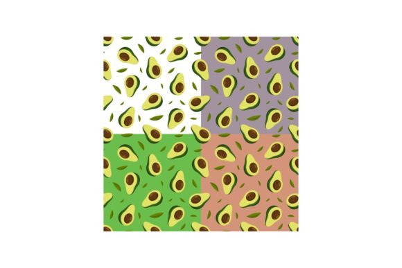 Avocado Seamless Patterns Set