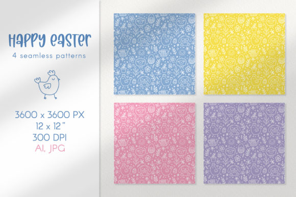 Cute Easter Patterns. Digital Papers