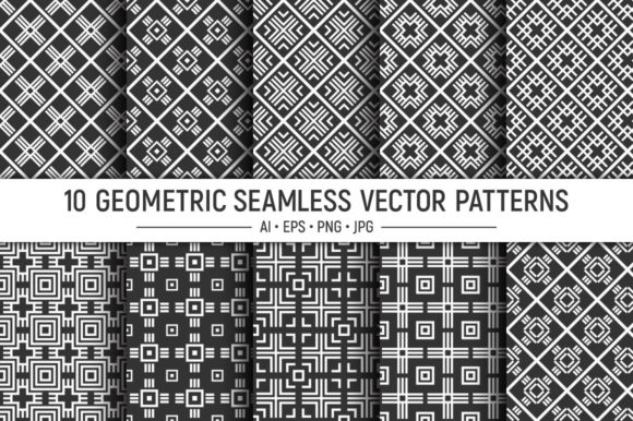 Geometric Seamless Vector Patterns, Geom