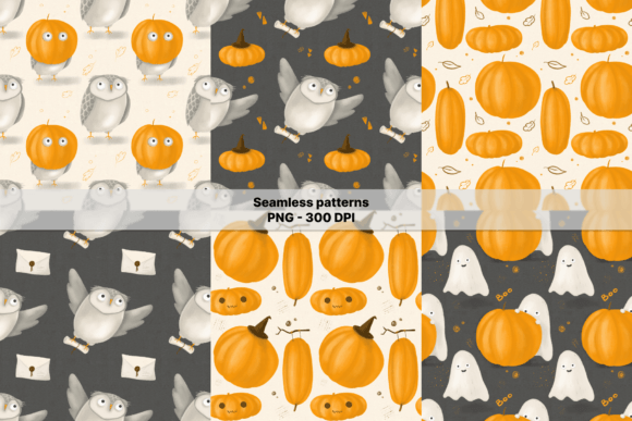 Halloween Patterns, Owl Background, PNG: Seamless Designs for Festive Creativity