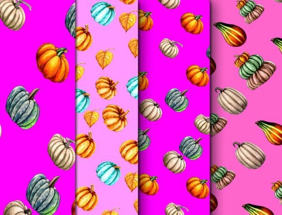 Pumpkin Seamless Patterns Fabric Design