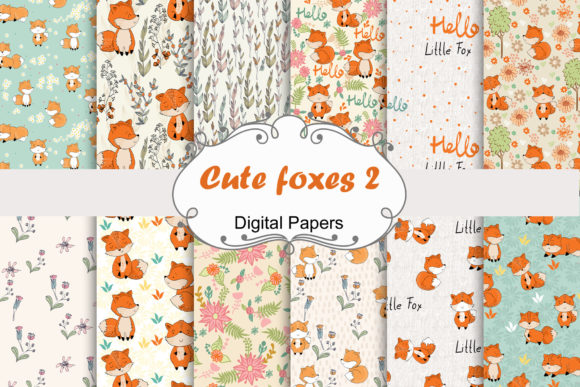 Seamless Patterns with Cute Foxes
