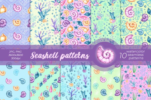 Seashell Patterns Watercolor Patterns