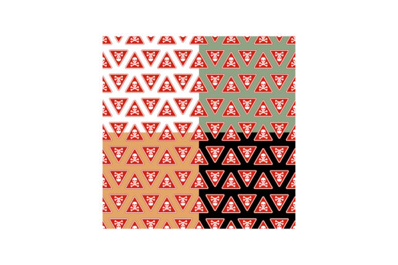 Set of Seamless Patterns with Red Sign P
