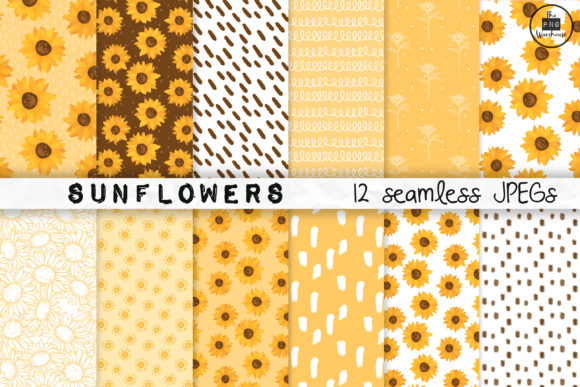 Sunflowers Seamless Patterns V2
