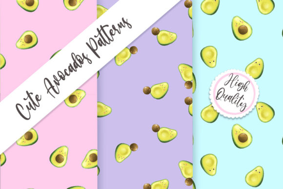 Three High Quality Avocados Patterns: Seamless Design Assets for Creative Professionals and Educators