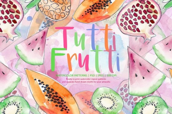 Tutti Frutti Watercolor Patterns