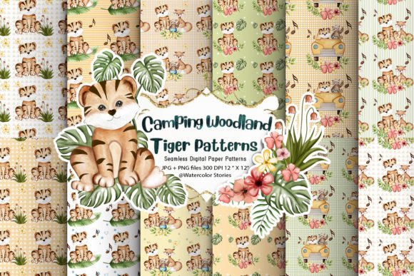 Watercolor Animals Seamless Paper Patterns