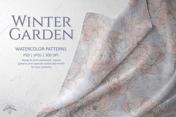 Winter Garden Watercolor Patterns