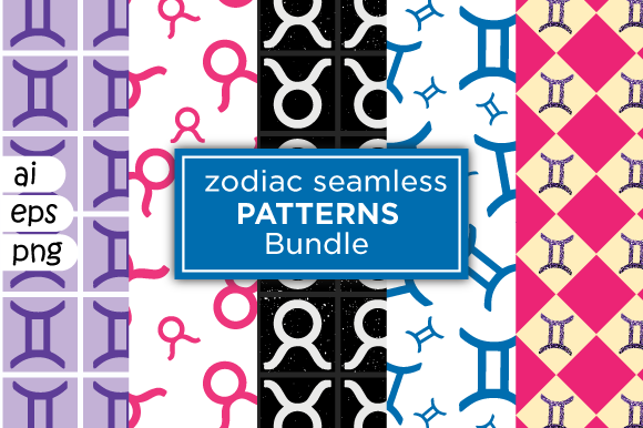 Zodiac Seamless Patterns and Papers